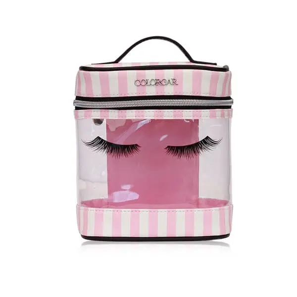 Lips & Lashes Pouch & Vanity (Set Of Two) - White + Blush Pink - Image 3
