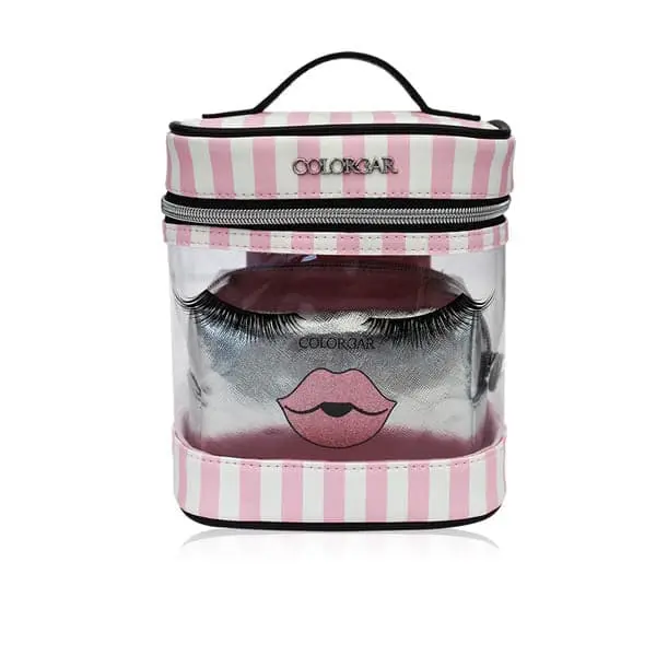 Lips & Lashes Pouch & Vanity (Set Of Two) - White + Blush Pink - Image 8