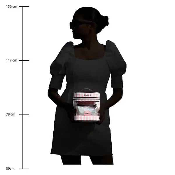 Lips & Lashes Pouch & Vanity (Set Of Two) - White + Blush Pink - Image 9